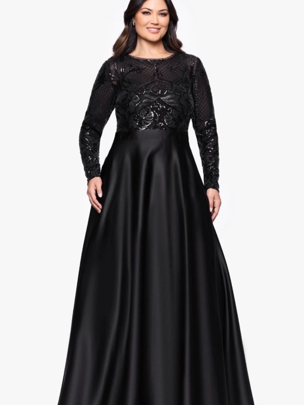 Betsy & Adam long sleeve ball gown size 16W